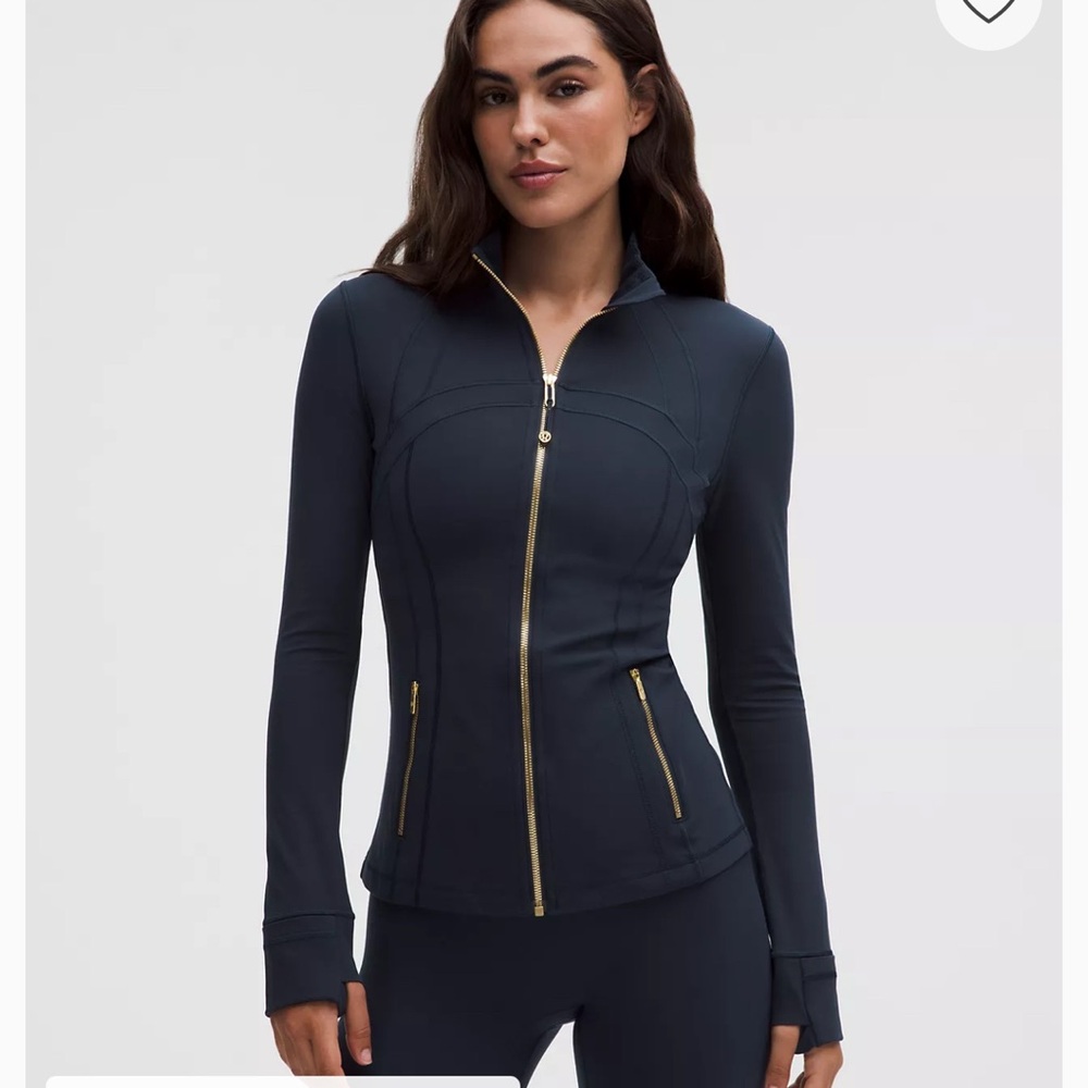 Lululemon Navy Define Jacket Zip-Up Jacket with Gold Accents